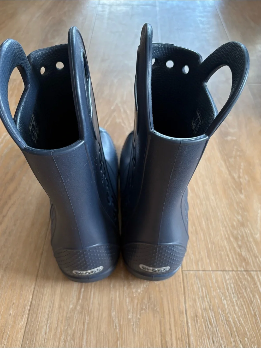 CROCS Kids' Navy Pull-On Handle Rain Boots Sz 3